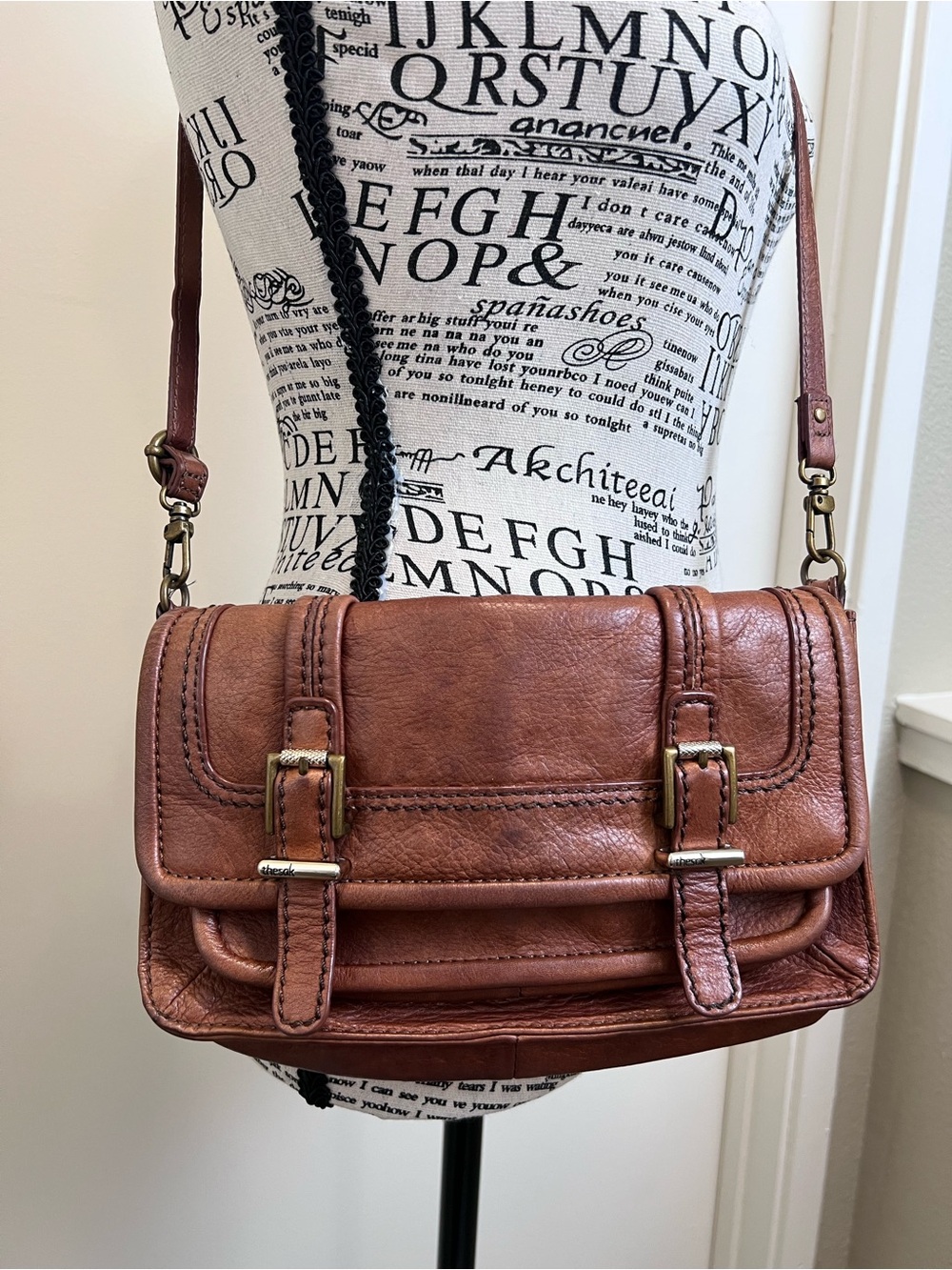 The Sak Silverlake Brown Leather Crossbody Satchel Boho Y2K Vintage Style